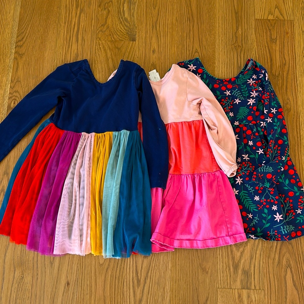 Bundle of 3 Long Sleeve Hanna Andersson dresses, size 5